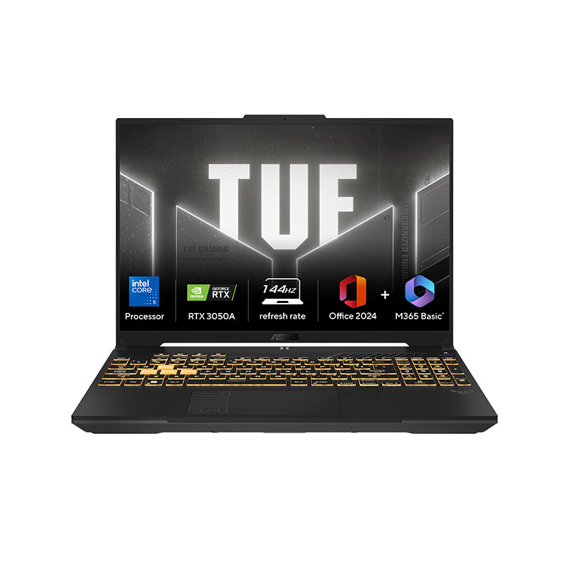 Picture of Asus TUF Gaming F16 - Intel Core 5 210H 16" (40.64 cm) FX607VB-RL087WS Gaming Laptop (16GB/ 512GB SSD/ Full HD Plus Display/ NVIDIA GeForce RTX 3050A/ Windows 11 Home/ MS Office 2024/ 1Year Warranty/ Mecha Gray/ 2.20 Kg)